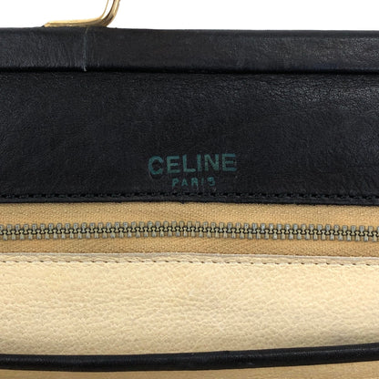 CELINE Triomphe Metal Closure Shoulder bag Black Vintage vxya2a