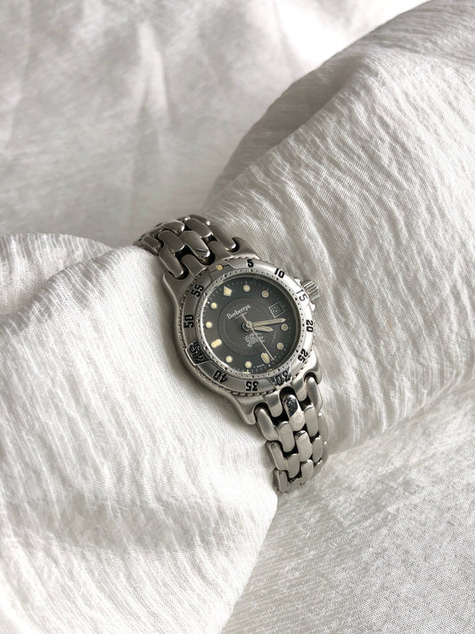 BURBERRY Quartz Watch Silver Vintage uzzmff