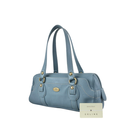 CELINE Blason Handbag Sky blue Vintage 5m2evd