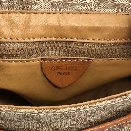 CELINE Macadam Triomphe Front Buckle Shoulder bag Beige Vintage xwff8x
