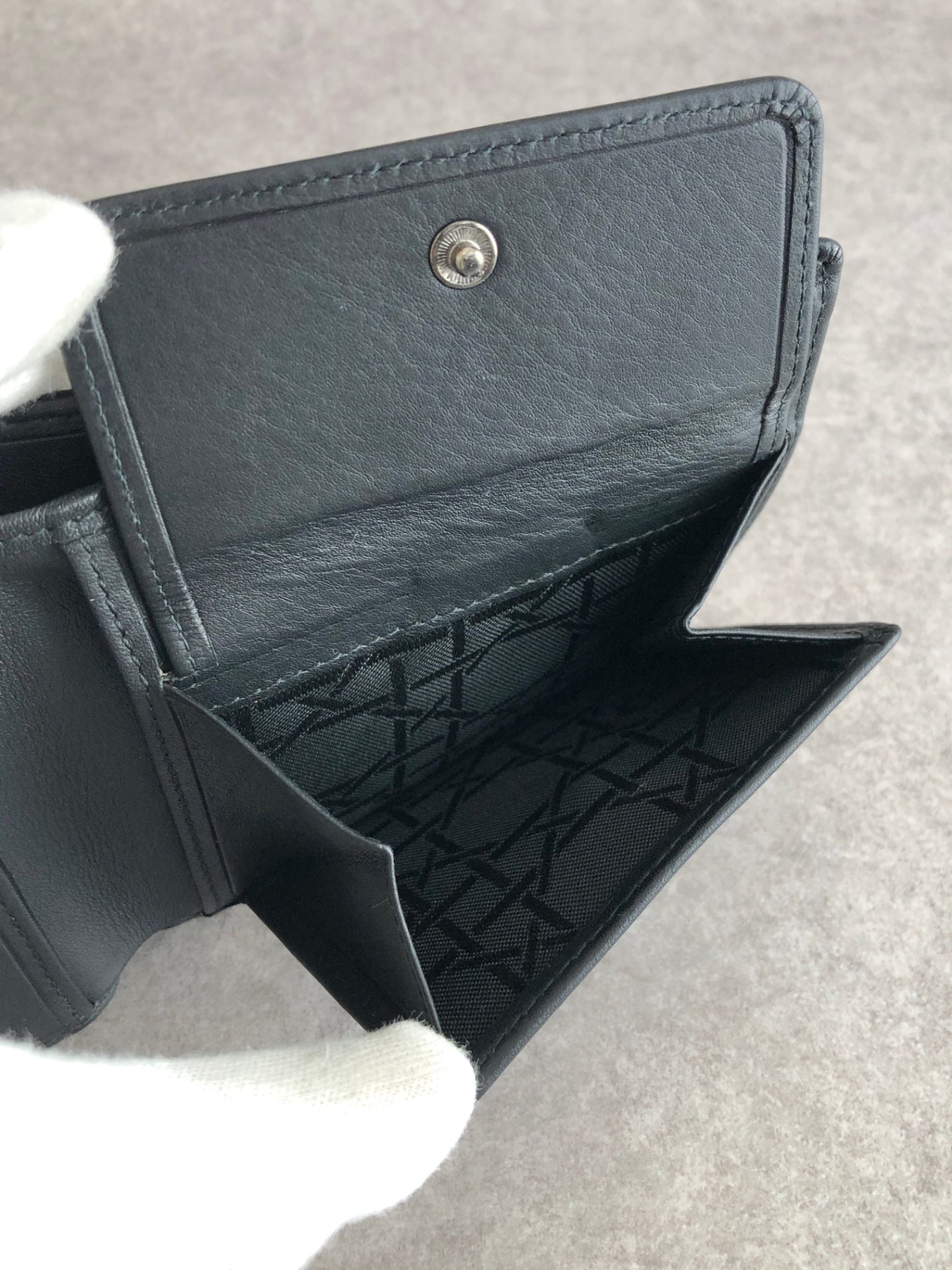 Christian Dior Logo Folded Wallet Black Vintage wafc3a
