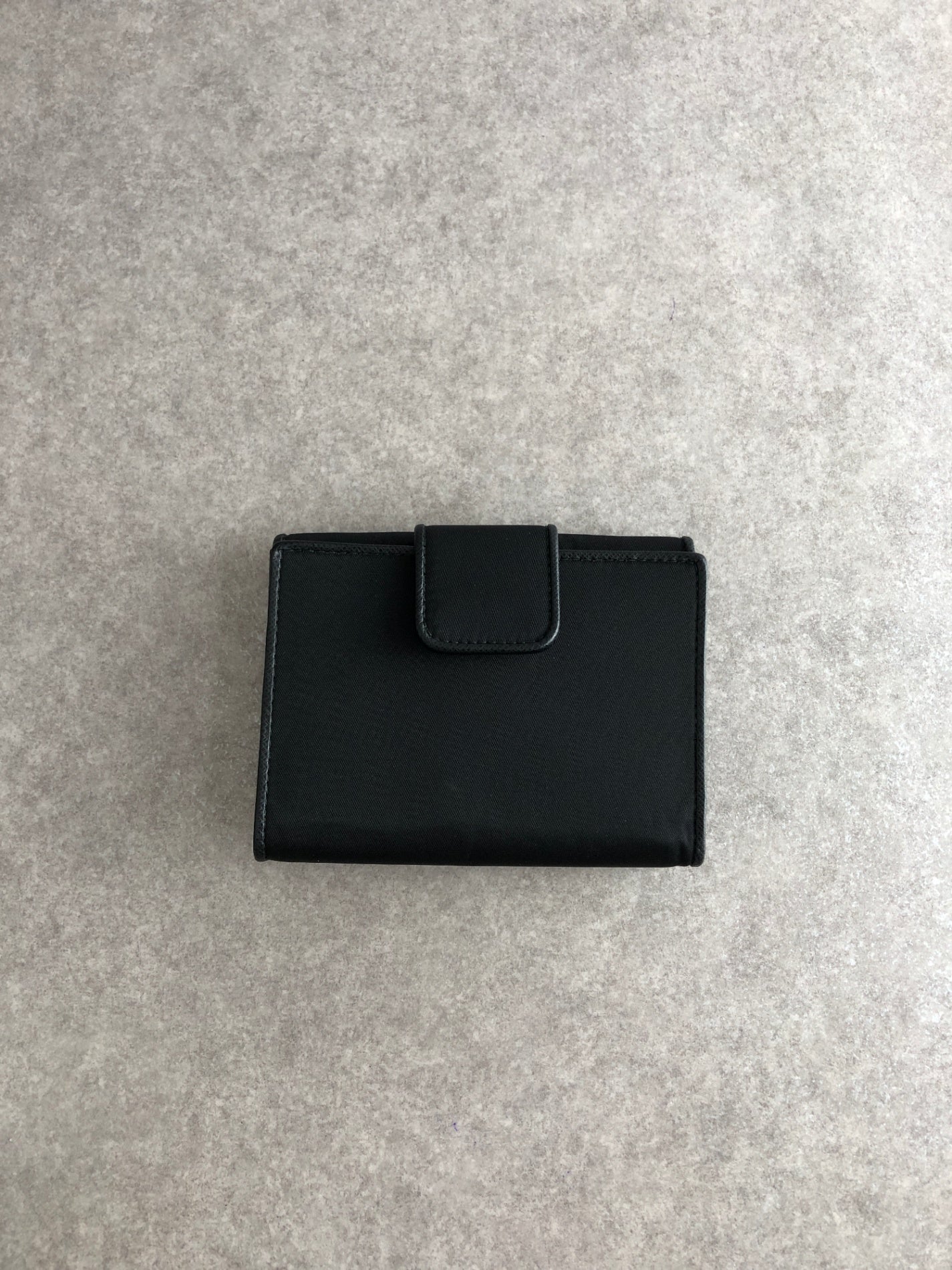 PRADA Tessuto Triangle Logo Folded Wallet Black Vintage bg5sit