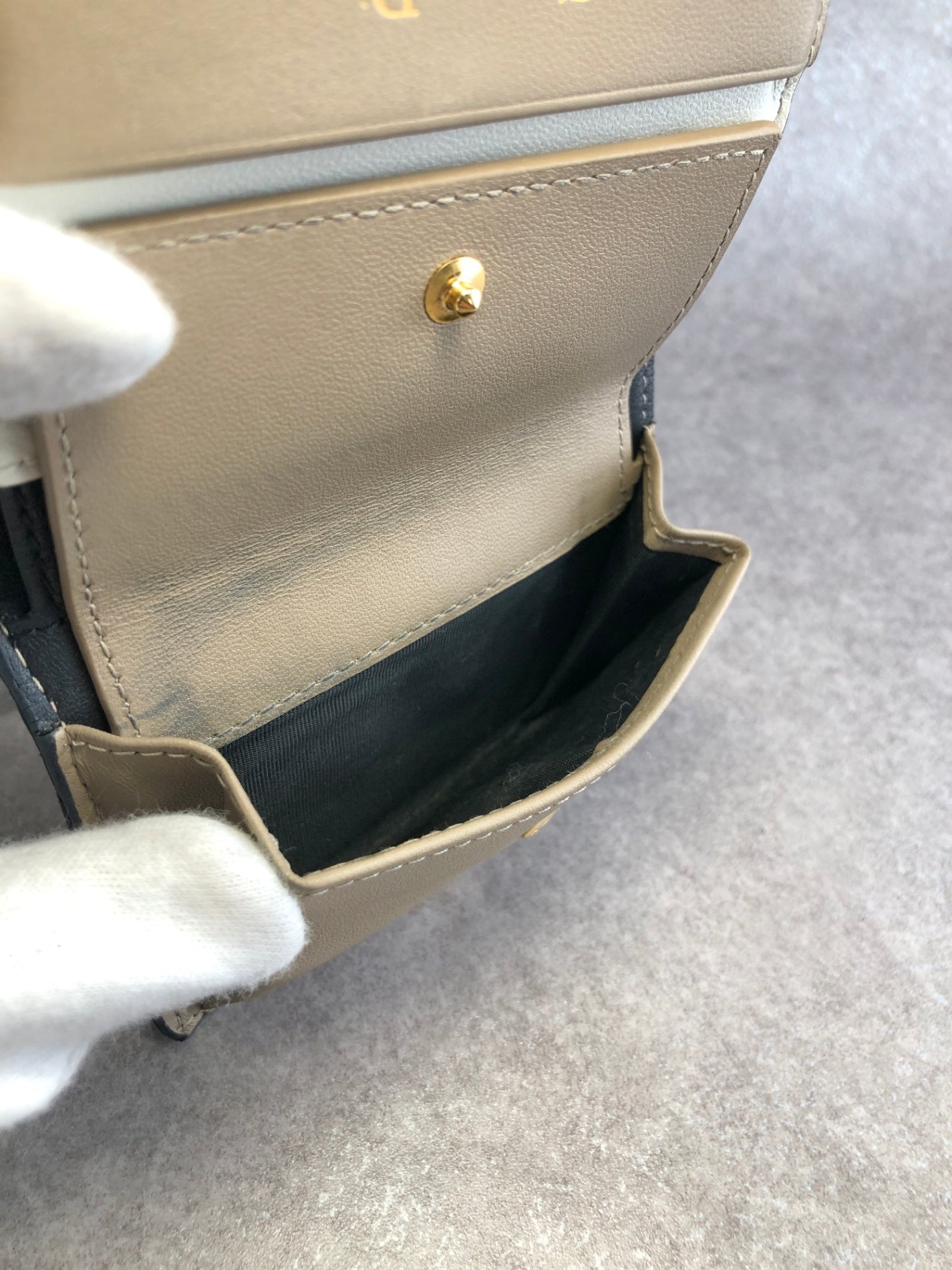 Christian Dior CD Logo Folded Wallet Black Vintage amw4xa