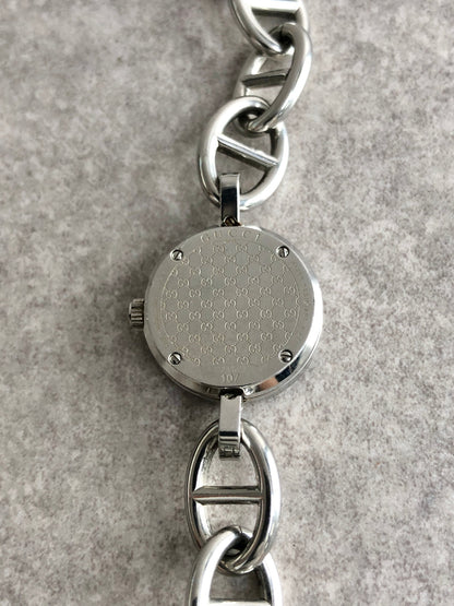 GUCCI Logo Bracelet Watch Silver Vintage 28nhzx