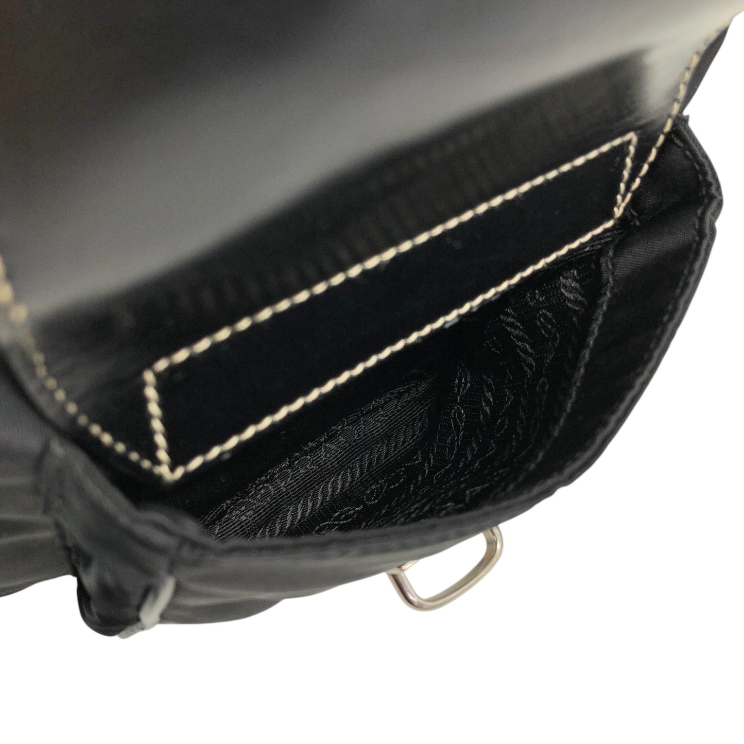 PRADA Triangle Logo Handbag Shoulder bag Black Vintage ntuyze