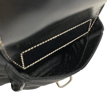 PRADA Triangle Logo Handbag Shoulder bag Black Vintage ntuyze