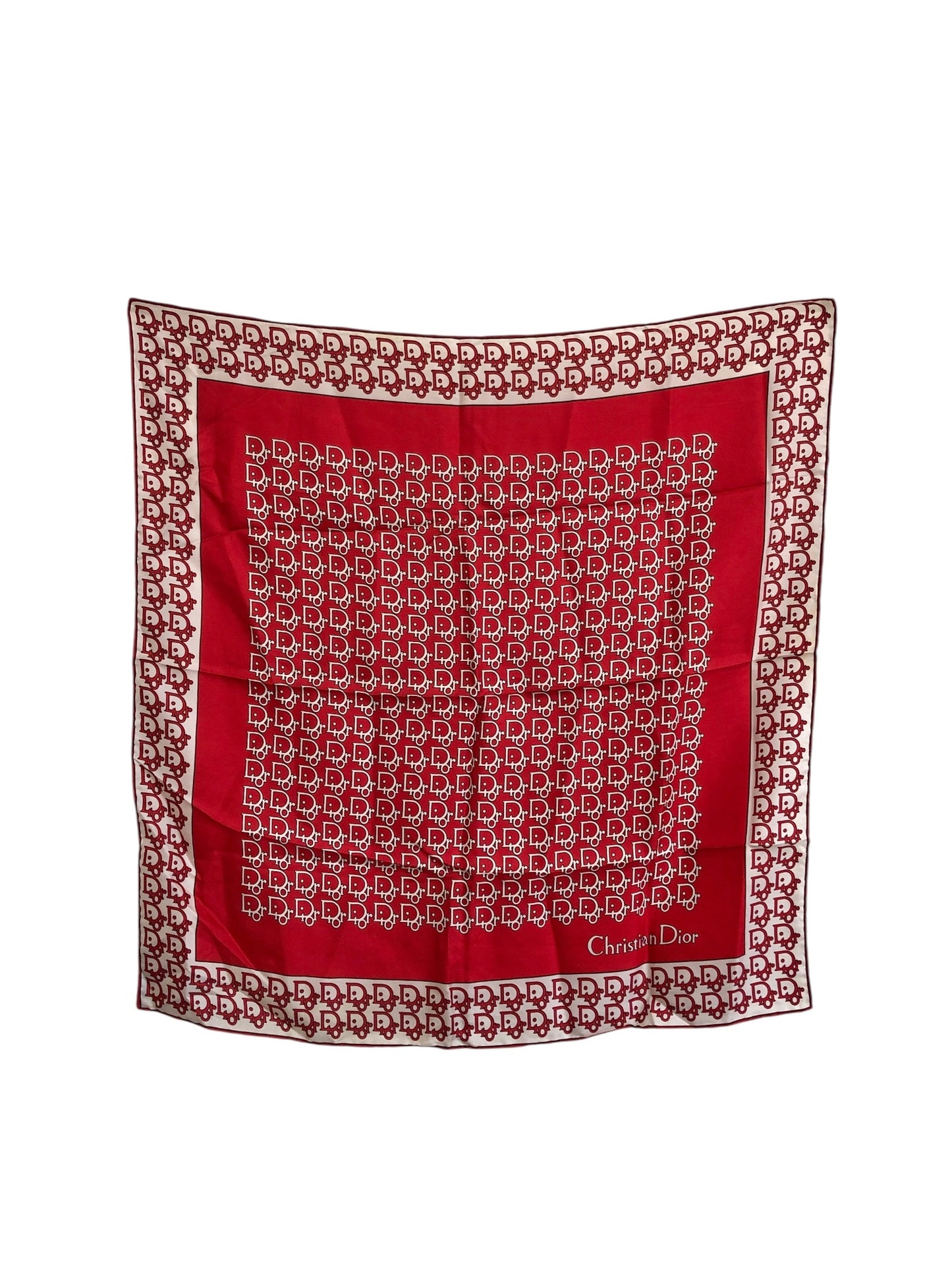 Christian Dior Trotter Scarf Red×White Vintage 6dfadj