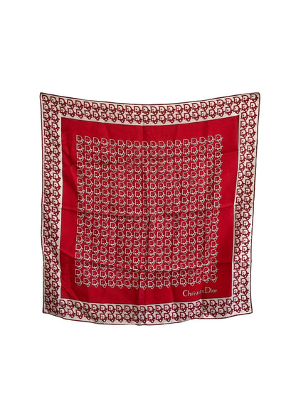 Christian Dior Trotter Scarf Red×White Vintage 6dfadj