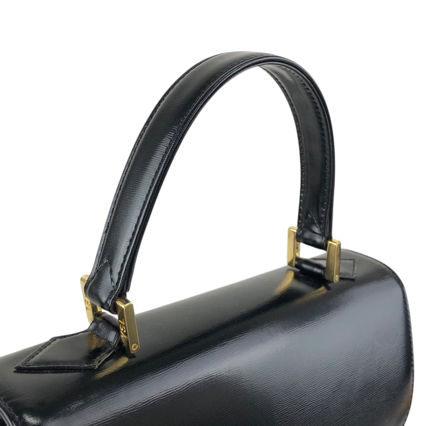 Yves Saint Laurent Top Handle Handbag Black Vintage fhj5dh