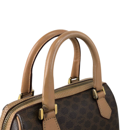 CELINE Macadam Blason Two-way Small Boston bag Shoulder bag Brown Vintage abbsfv
