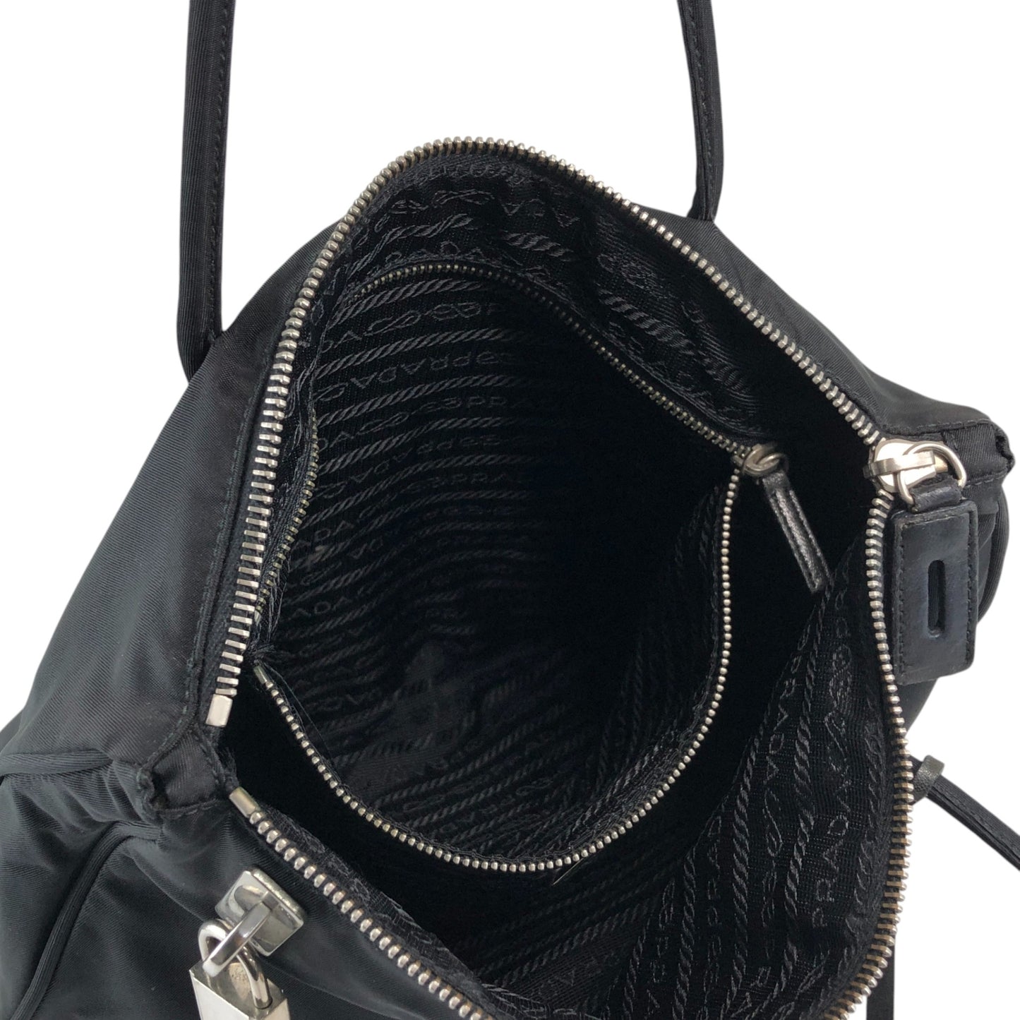 PRADA Tessuto Triangle Logo Totebag Black Vintage a6ap6j