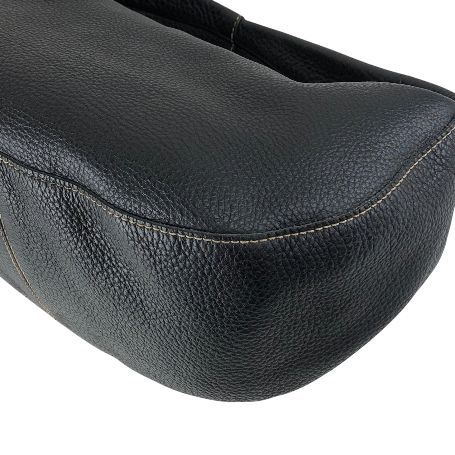 miu miu Logo Embossed Handbag Hobobag Black Vintage 438w43