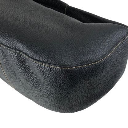 miu miu Logo Embossed Handbag Hobobag Black Vintage 438w43
