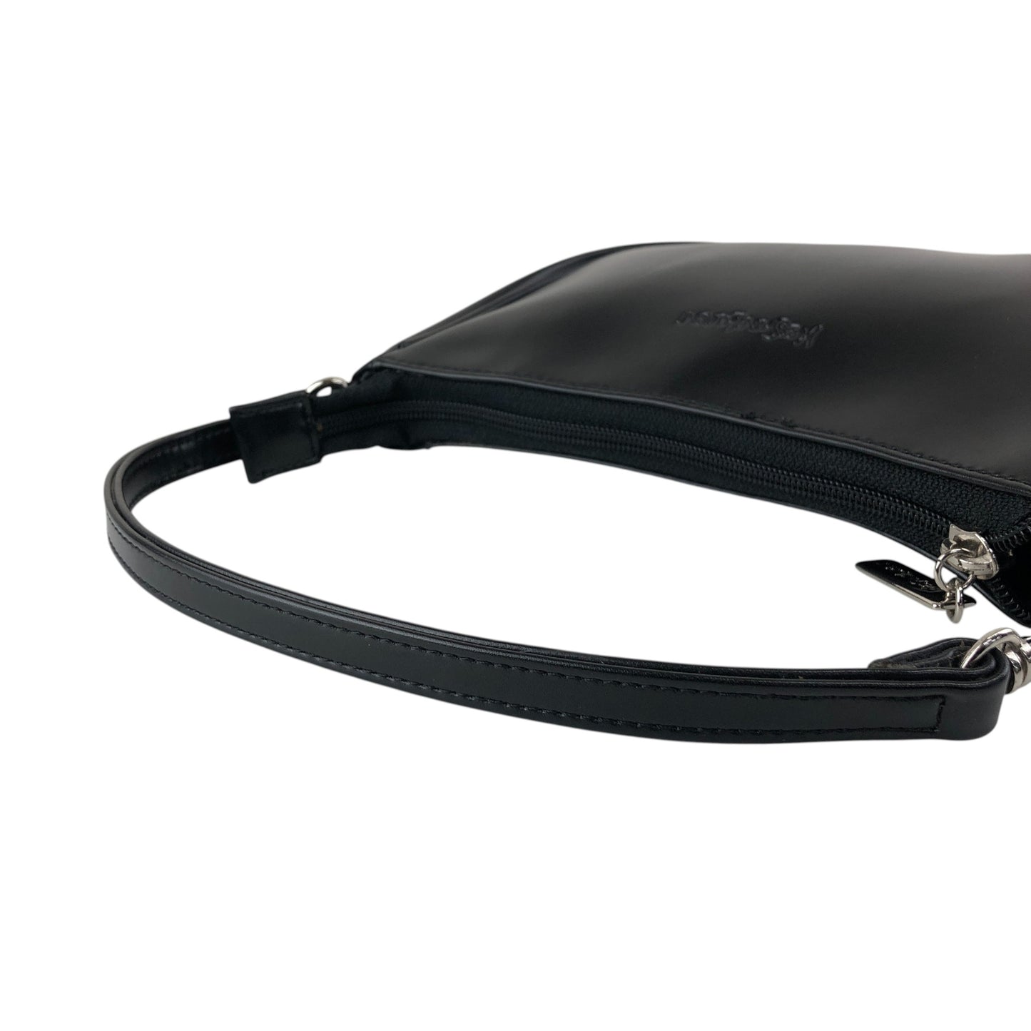 Yves Saint Laurent Logo Embossed Small Handbag Shoulder bag Black Vintage ztncyu