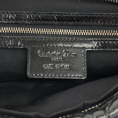Christian Dior Cannage Logo Charm Handbag Black Vintage gk2smc