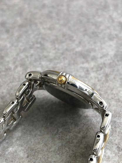 Yves Saint Laurent YSL Logo Watch Silver×Gold 5430-F43089 Vintage zbnrnv