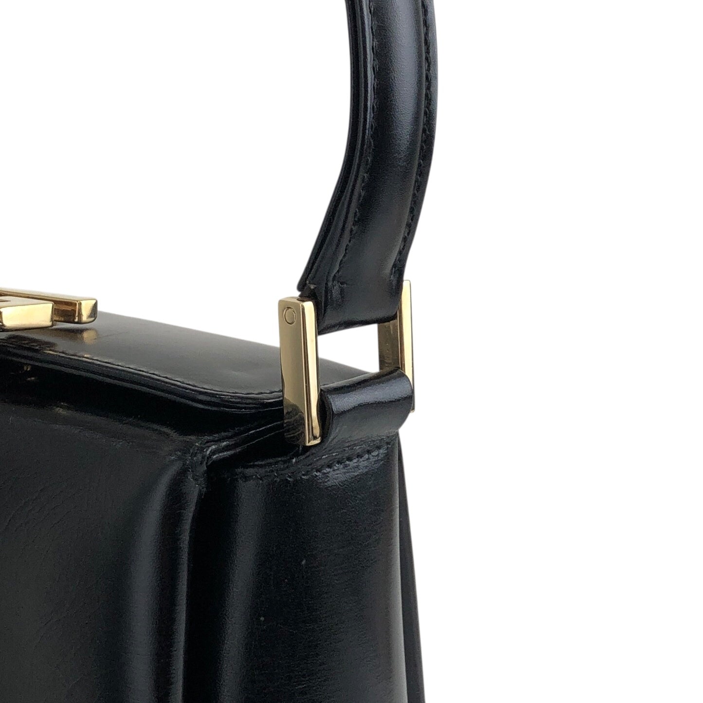 GUCCI Logo Small Handbag Black Vintage xwdrnw