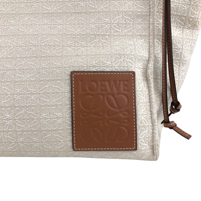 LOEWE Logo Handbag Totebag Beige×Brown Vintage 3yst46