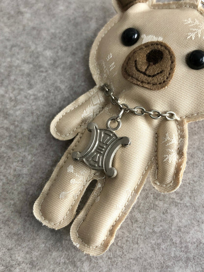 CELINE Blason Bear Motif Charm White Vintage 873dgx