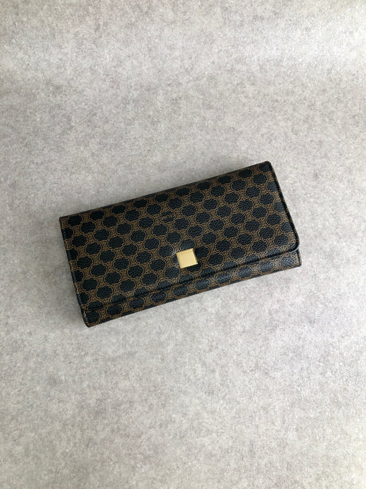 CELINE Macadam Long Wallet Black Vintage njgchm