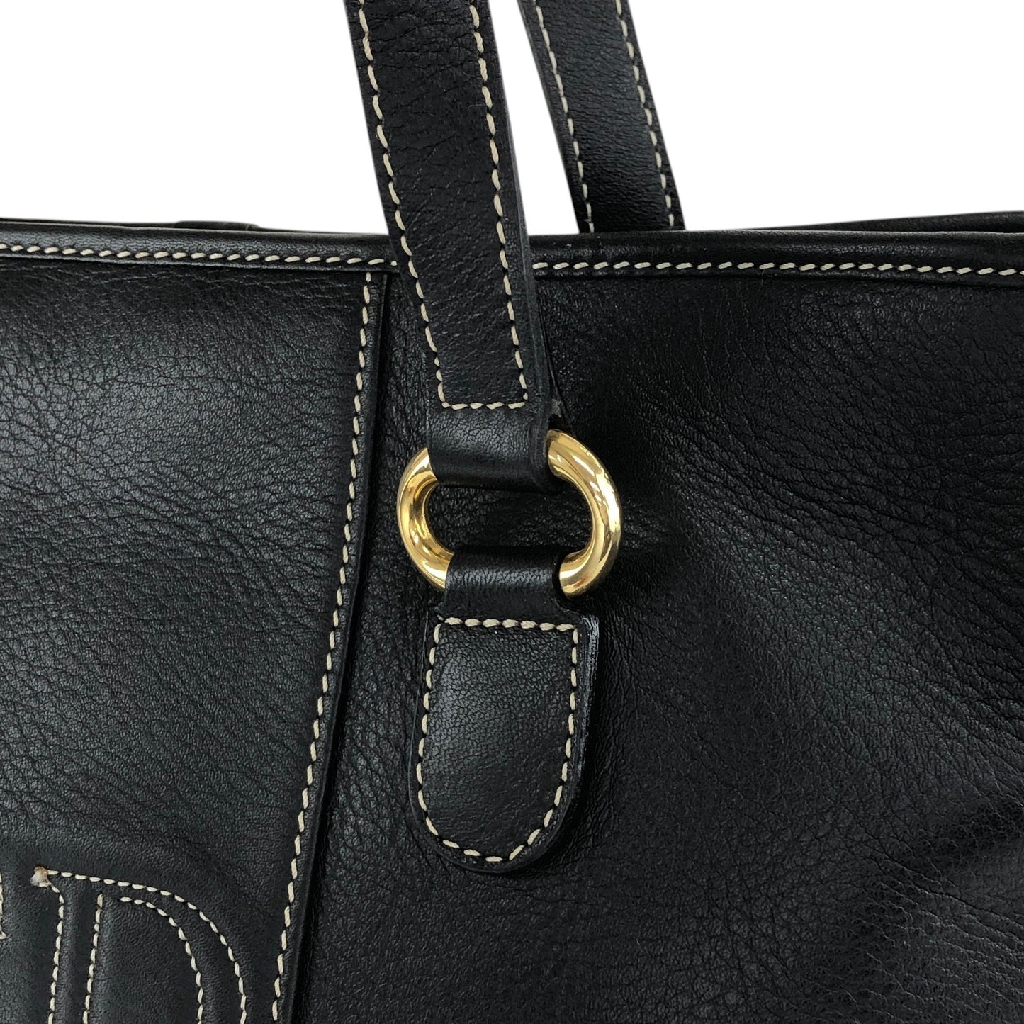 Christian Dior CD Logo Handbag Totebag Black Vintage 66ksm7