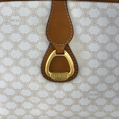 CELINE Macadam Horse Bit Shoulder bag White Vintage wbvsb7