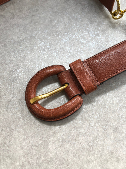 GUCCI Bamboo Belt Brown Vintage ybzhs2