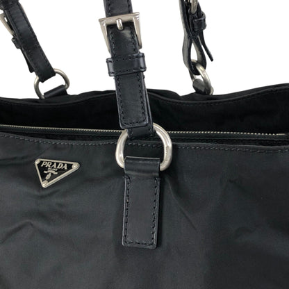 PRADA Tessuto Triangle Logo Totebag Black Vintage 4f8fnv