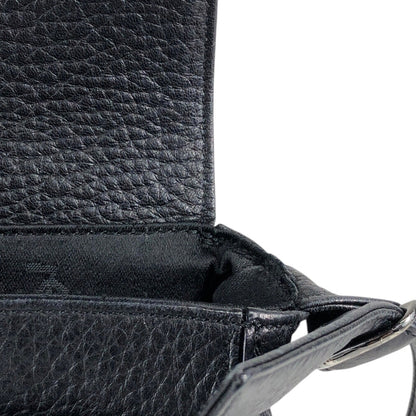 Yves Saint Laurent Logo Buckle Shoulder bag Black Vintage geb2iw