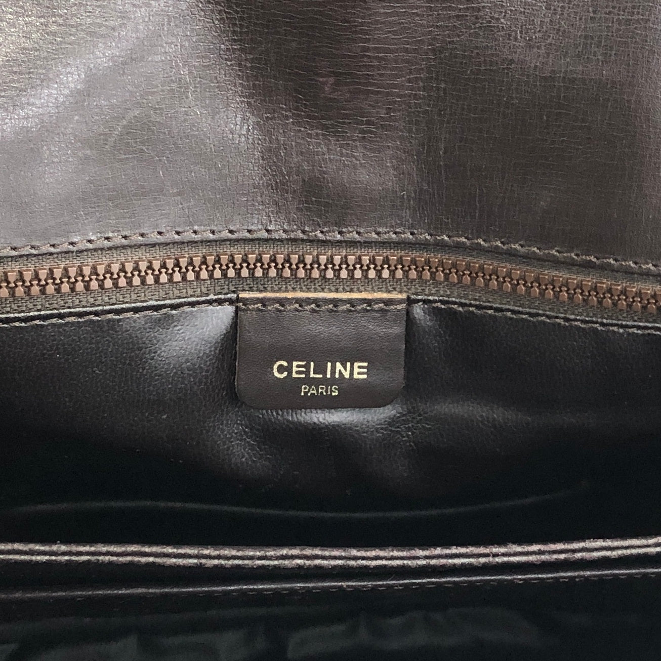 CELINE Logo Shoulder bag Brown Vintage wj4pws