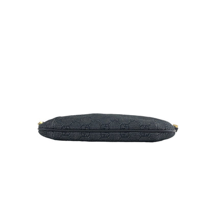 GUCCI GG Canvas Leather Small Handbag Hobobag Black Vintage 2egrki