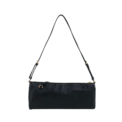 PRADA Logo Embossed Shoulder bag Black Vintage 4833mz