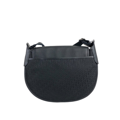 Christian Dior Logo Street Chic Round Shoulder bag Black Vintage 2uh3b5