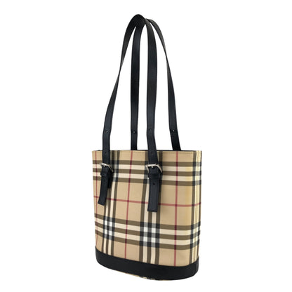 BURBERRY Check Totebag Beige×Black Vintage axf6bg
