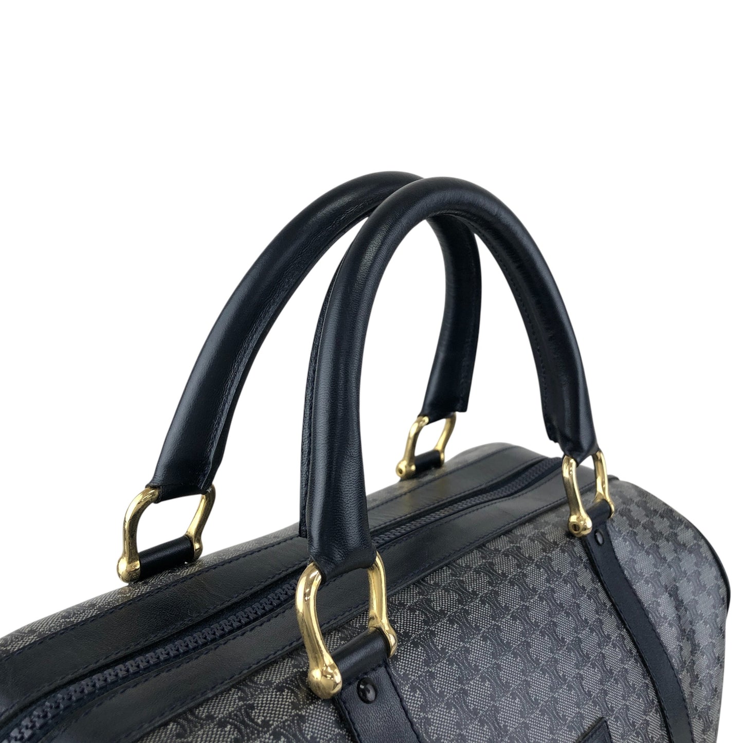 CELINE Macadam Blason Boston bag Navy Vintage scyzx6