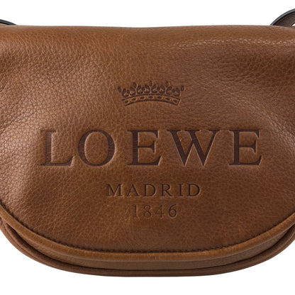 LOEWE Logo Embossed Shoulder bag Brown Vintage 6n4xku