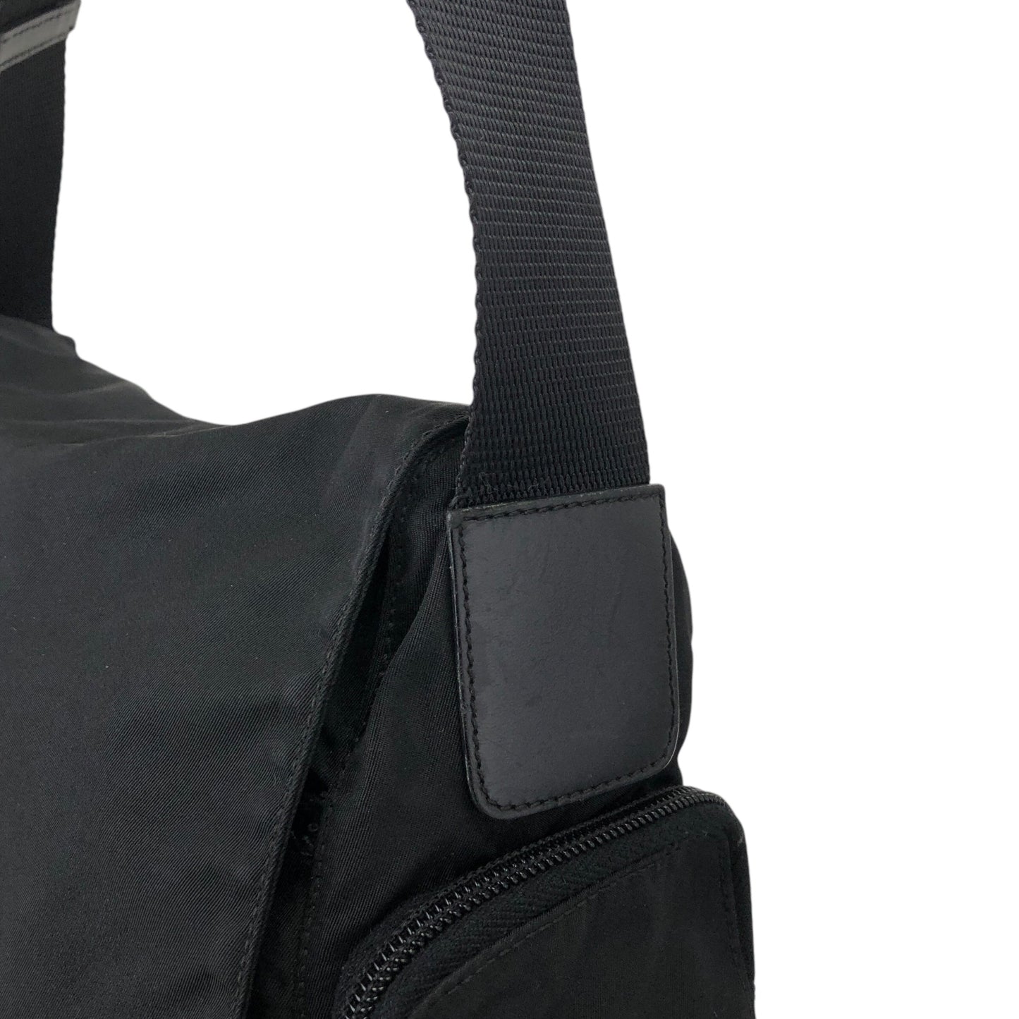 PRADA Triangle Logo Shoulder bag Black Vintage irzipj