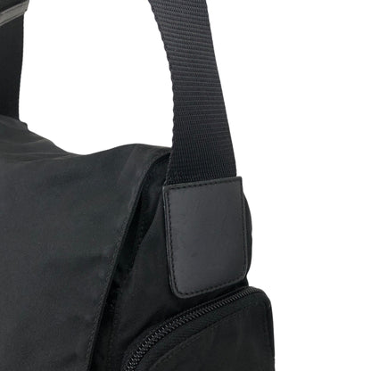 PRADA Triangle Logo Shoulder bag Black Vintage irzipj