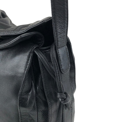 LOEWE Anagram Flamenco Drawstring Shoulder bag Black Vintage ak5uss