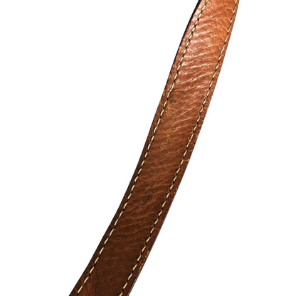 CELINE Macadam Blason Front Buckle Shoulder bag Brown Vintage ketsrv