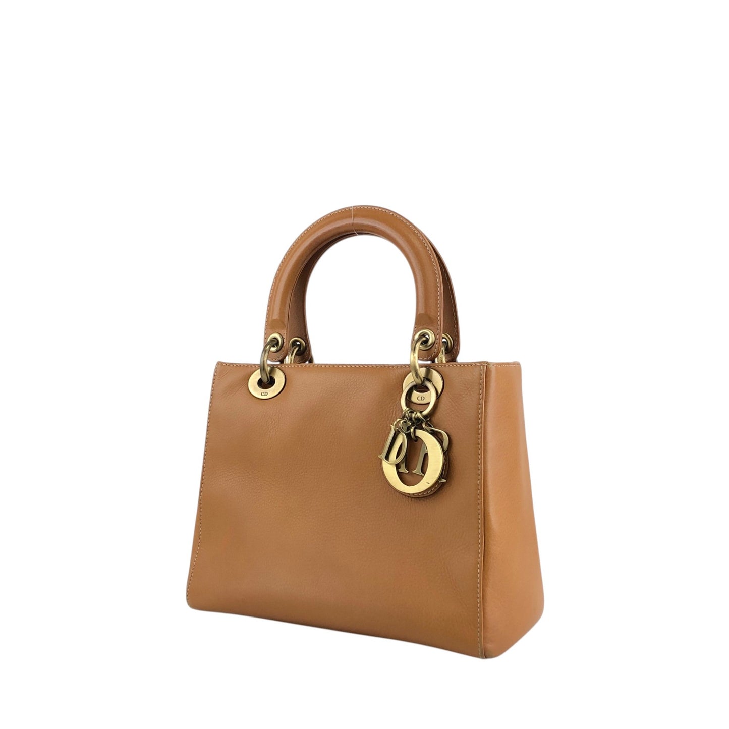 Christian Dior Lady Dior Charm Handbag Brown Vintage 5f6z3d