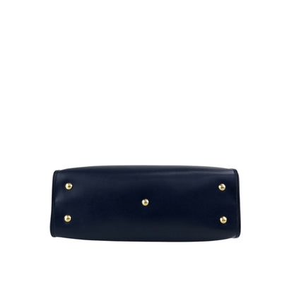 Salvatore Ferragamo Gancini Handbag Totebag Navy Vintage 6faja2