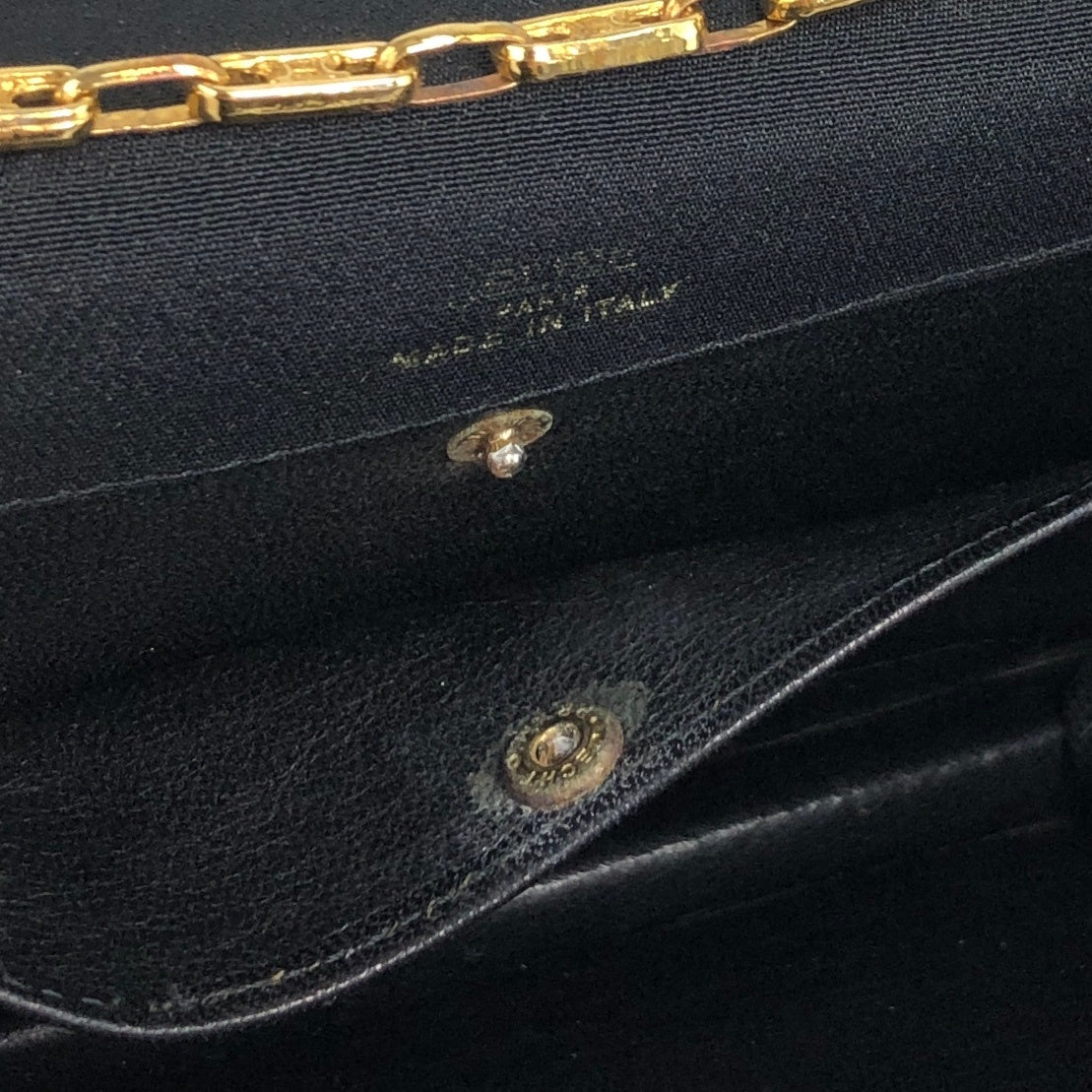 CELINE Triomphe Chain Shoulder bag Black Vintage 7i7ugg