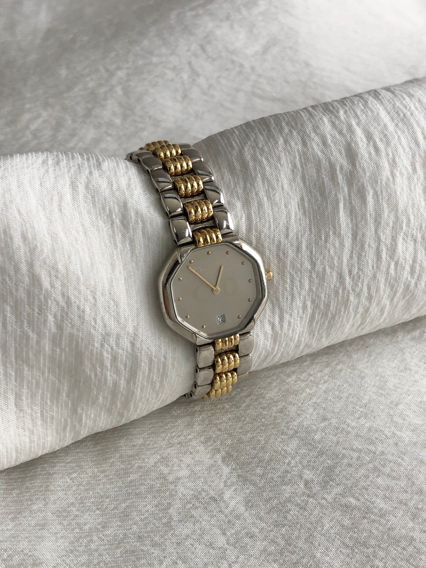 Christian Dior Octagon Quartz Watch Gold 48.203 Vintage s6cej8