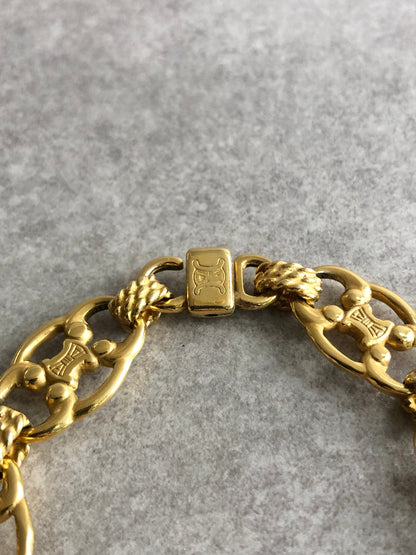 CELINE Triomphe Bracelet Gold Vintage azgtfy