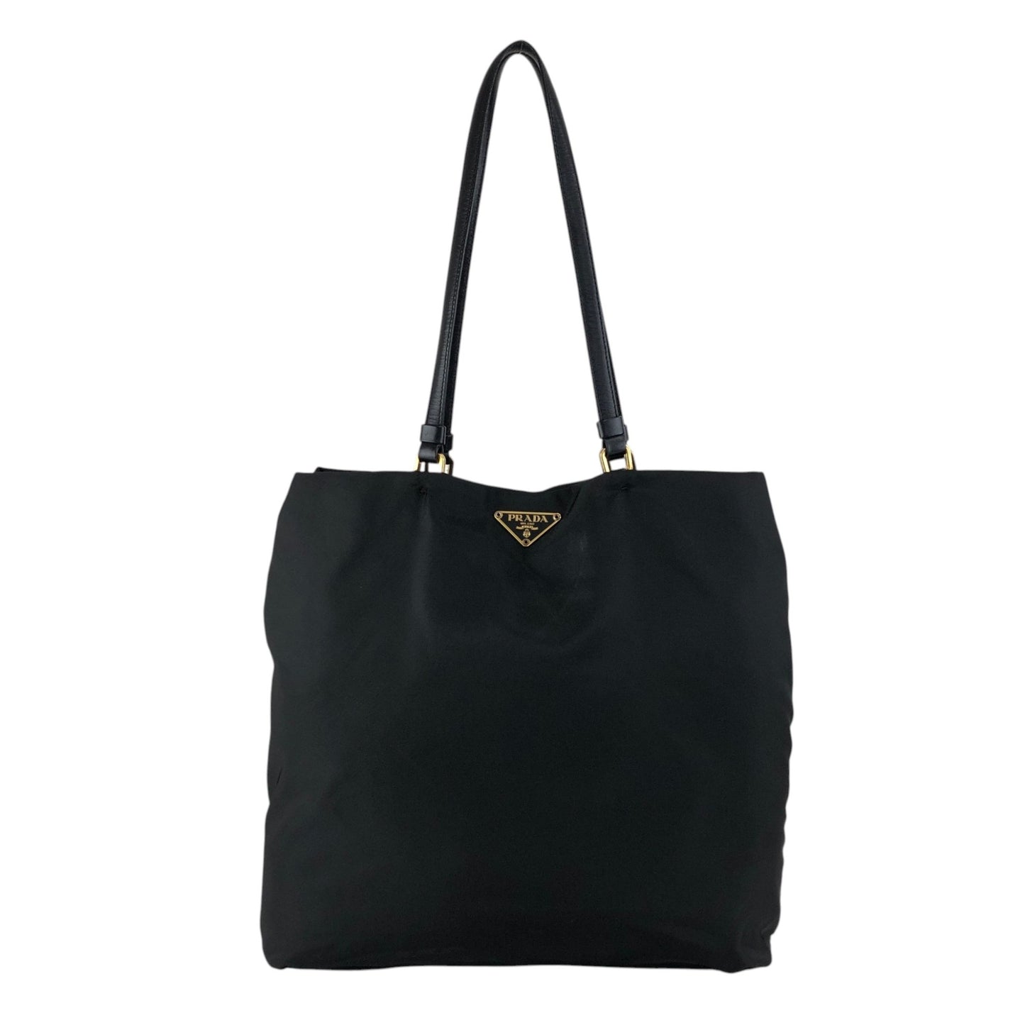 PRADA Tessuto Triangle Logo Handbag Totebag Black Vintage p8z2vd