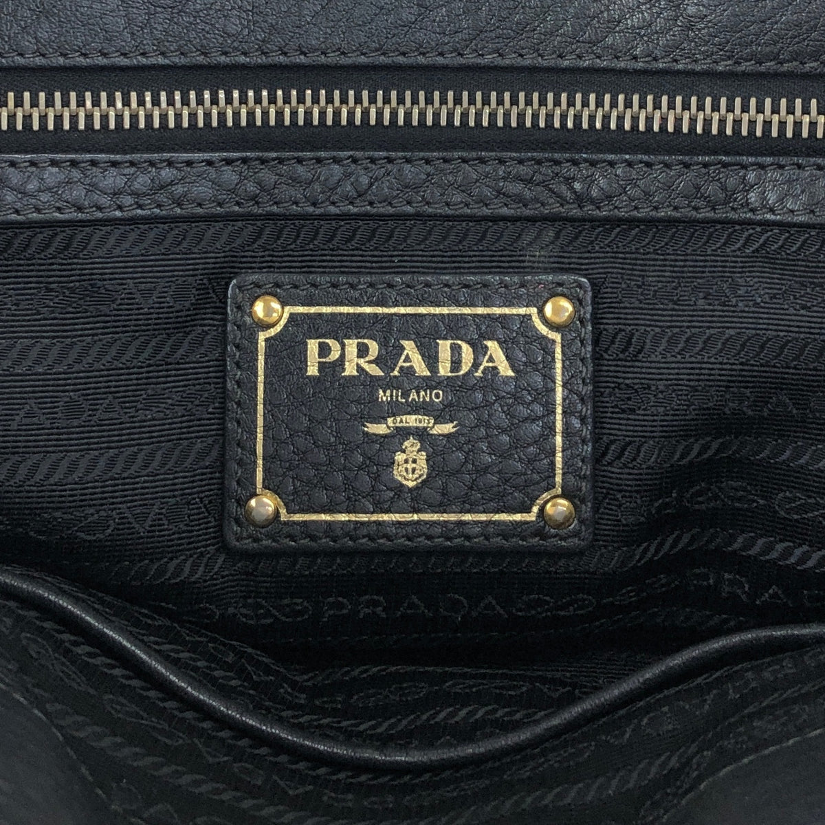 PRADA Triangle Logo Two-way Handbag Shoulder bag Black Vintage jun4wc
