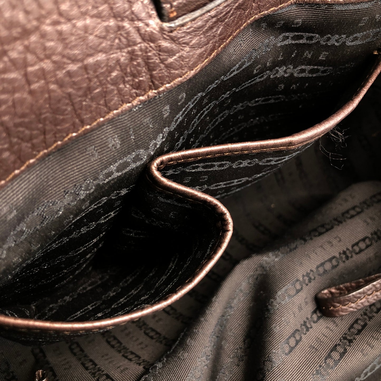 CELINE Blason Handbag Brown Vintage 3gv622