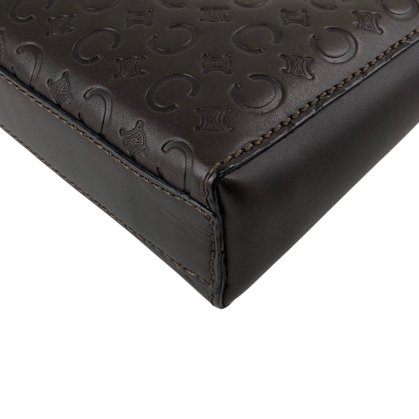 CELINE Turn Lock Small Handbag Brown Vintage 2h8bw4