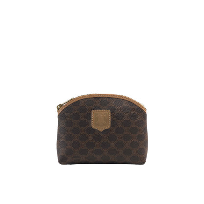 CELINE Macadam Blason Coin Purse Brown Vintage vvzpsw